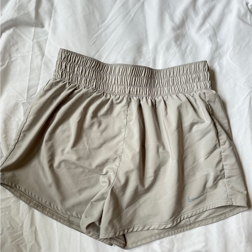 High rise grey nike running shorts